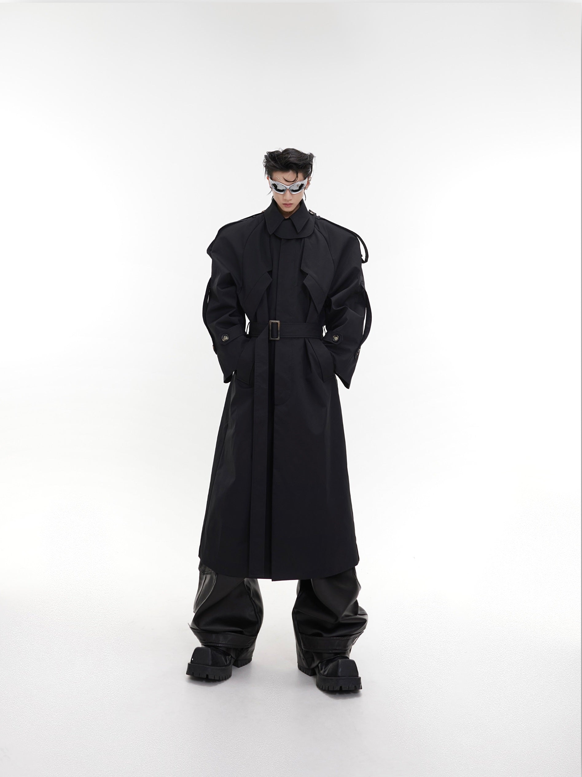 Oversize Shoulder-pad Trench Coat