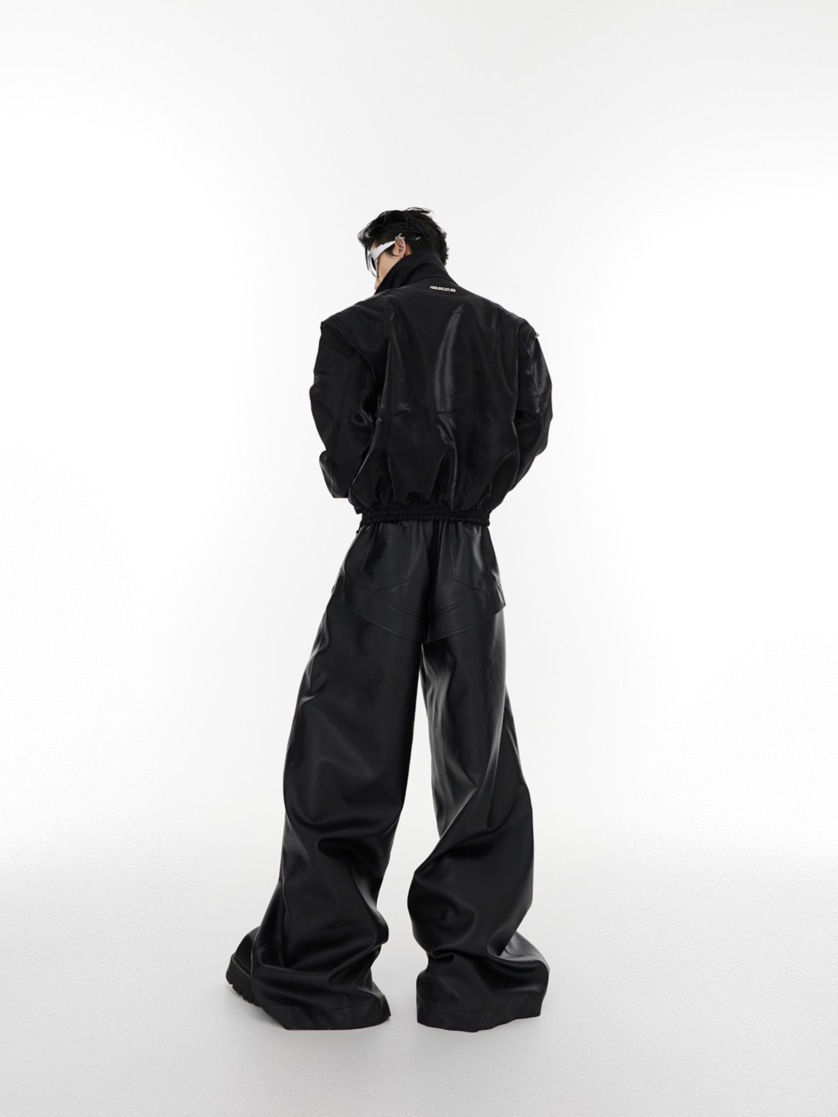 Oversize Shoulder-pads PU Leather Jacket