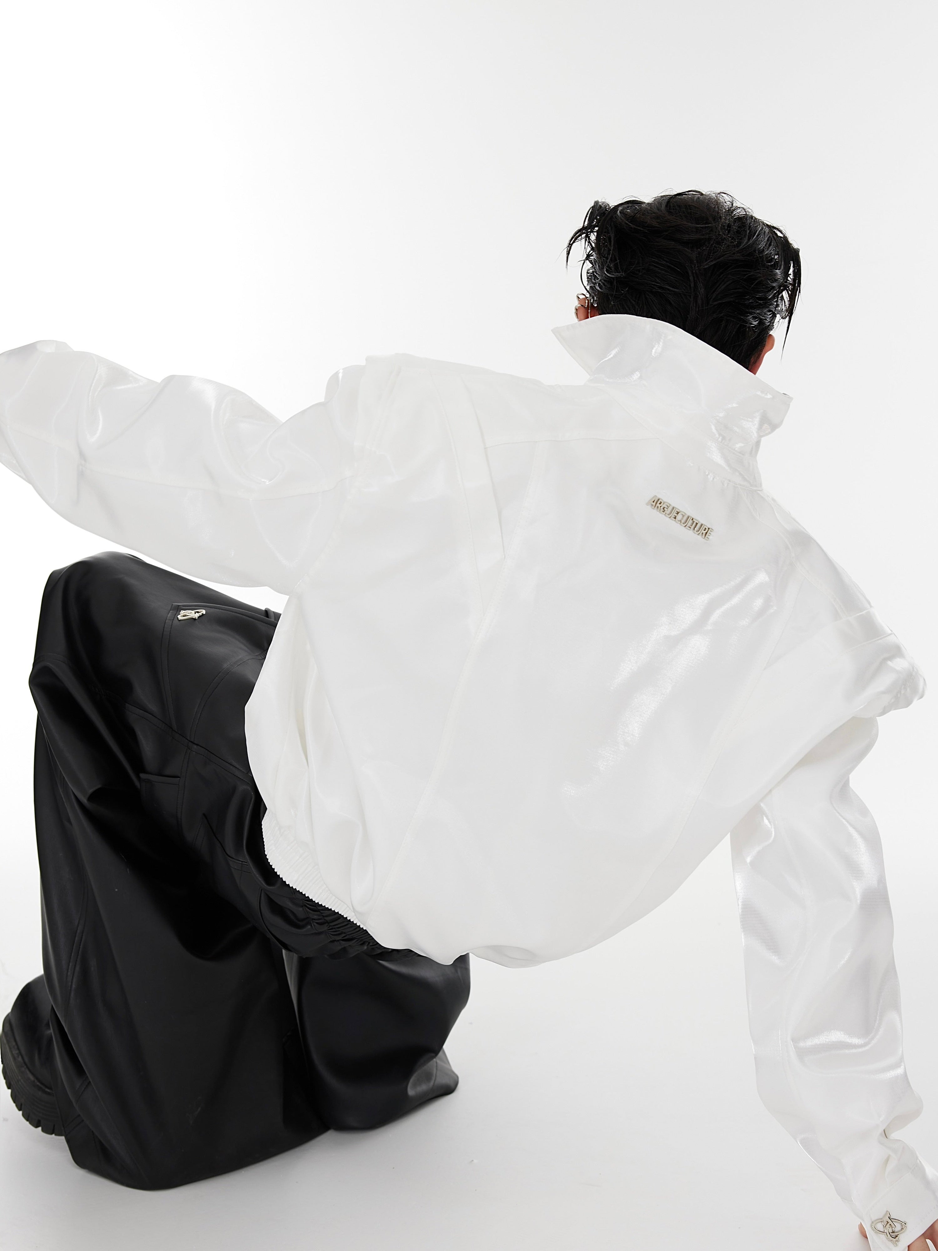 Oversize Shoulder-pads PU Leather Jacket