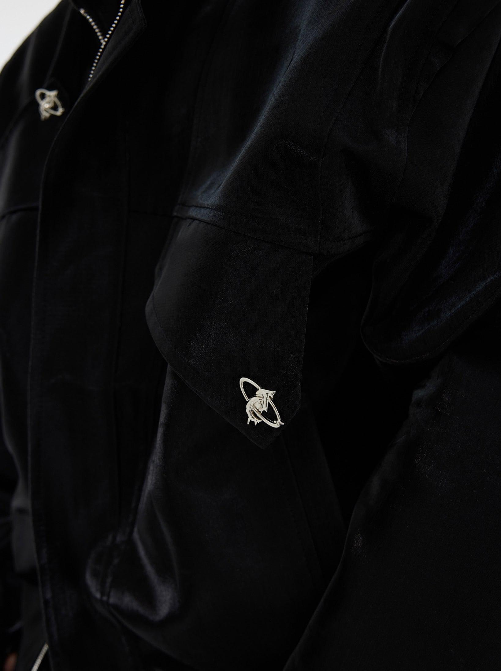 Oversize Shoulder-pads PU Leather Jacket