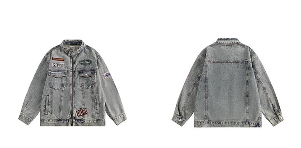 Oversize Standing-collar Denim Jacket