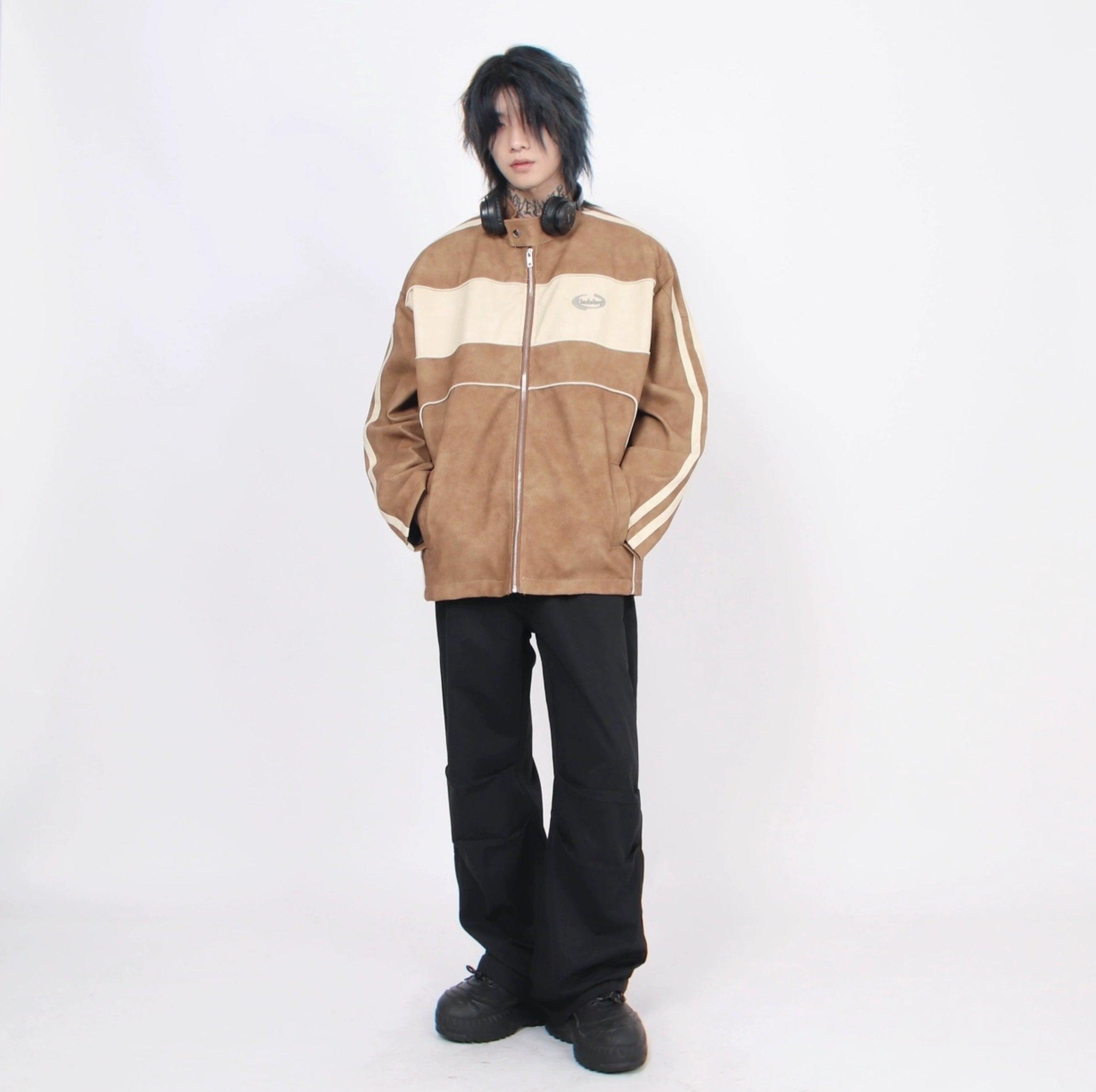 Oversize Standing-collar PU Leather Jacket