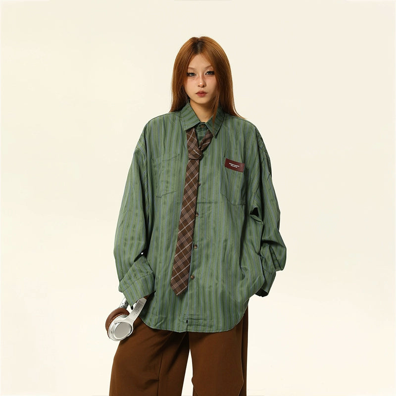 Oversized Stripe Design Shirt