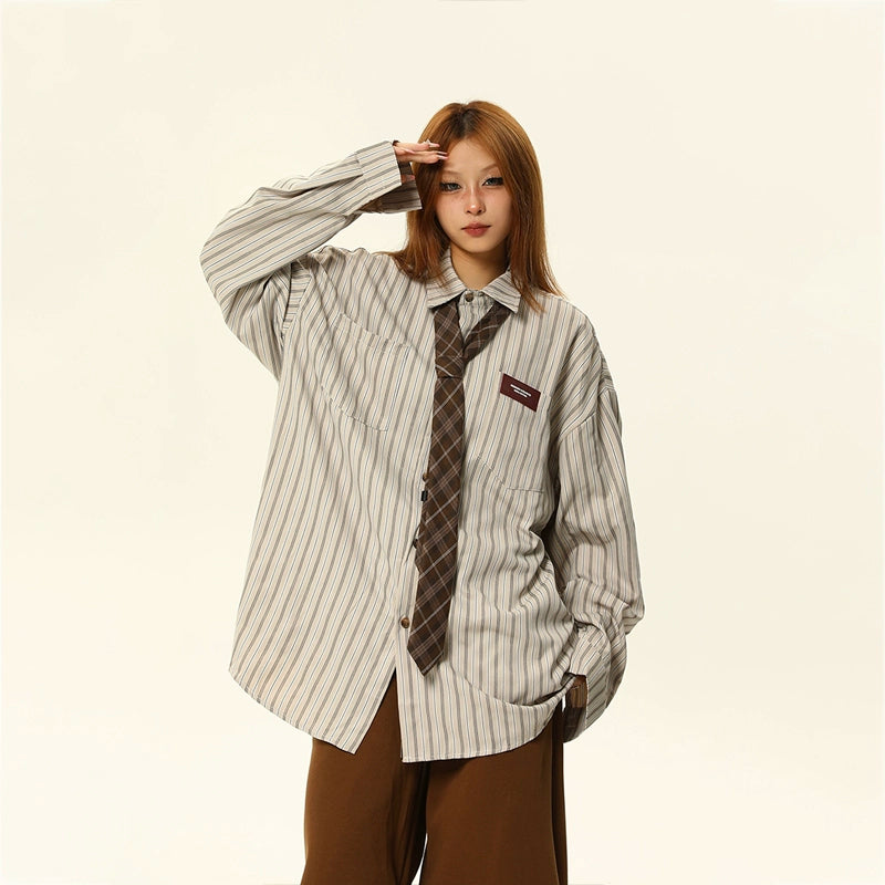 Oversized Stripe Design Shirt