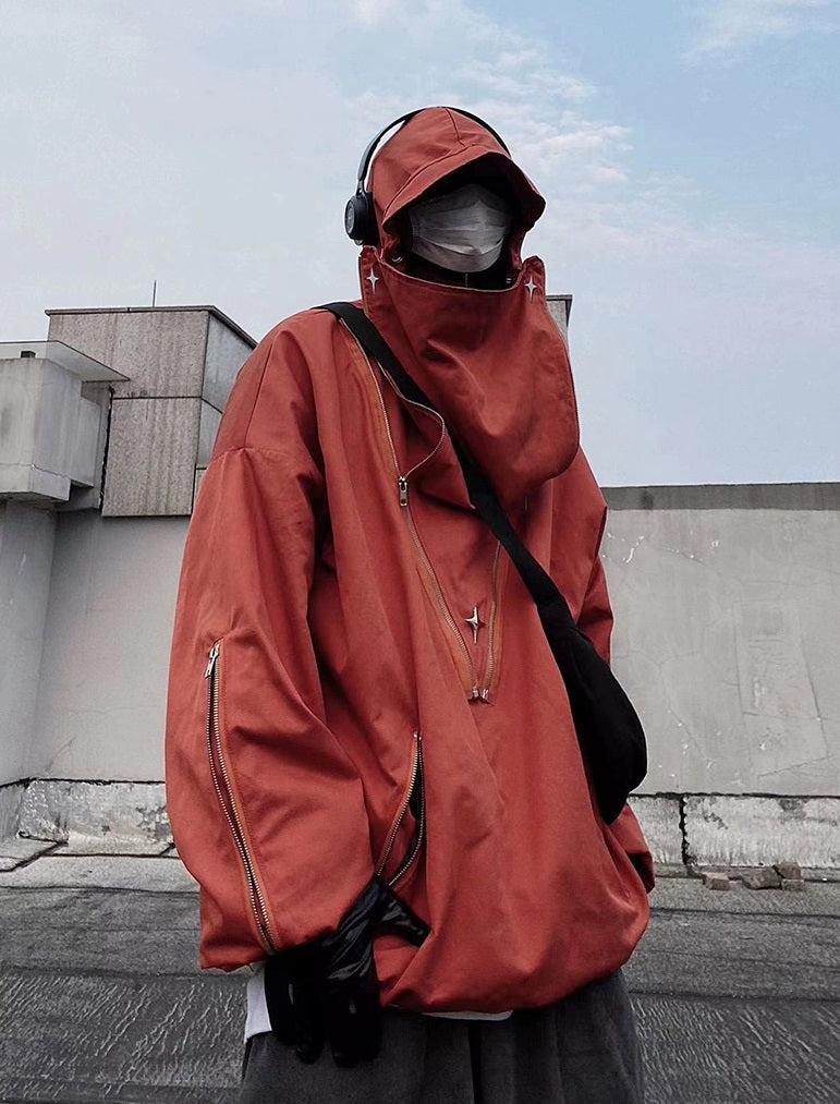 Oversize Zipper Hooded Jacket