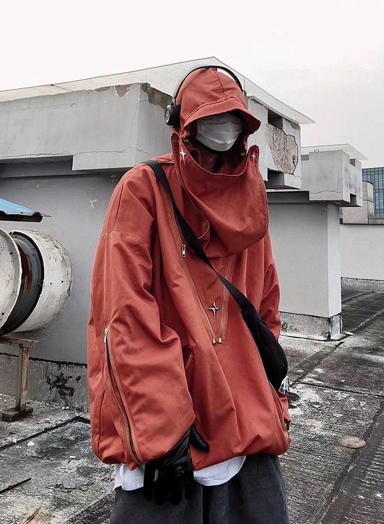 Oversize Zipper Hooded Jacket