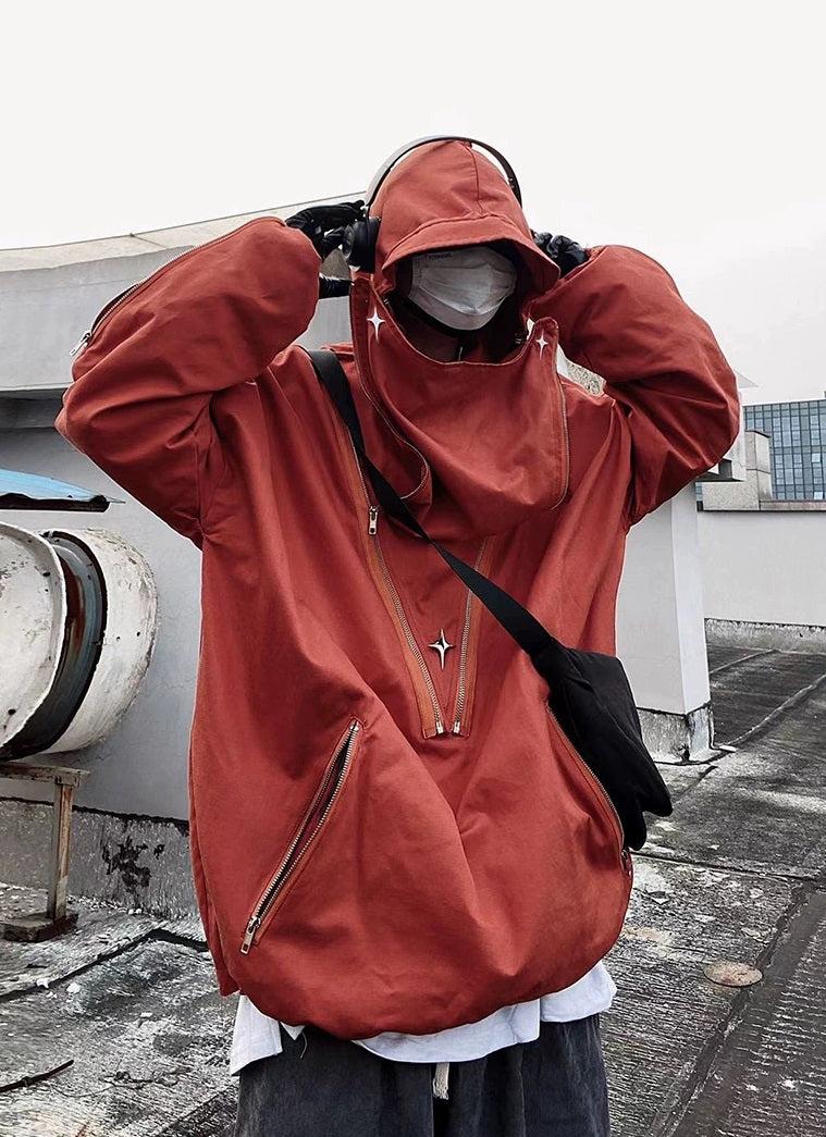 Oversize Zipper Hooded Jacket