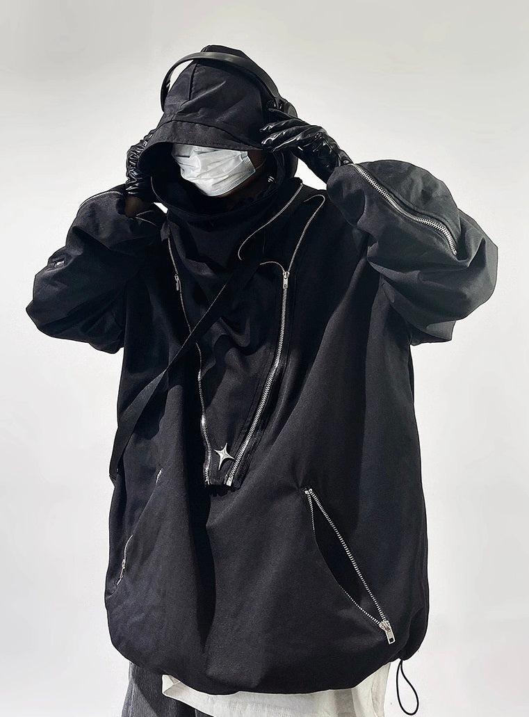Oversize Zipper Hooded Jacket