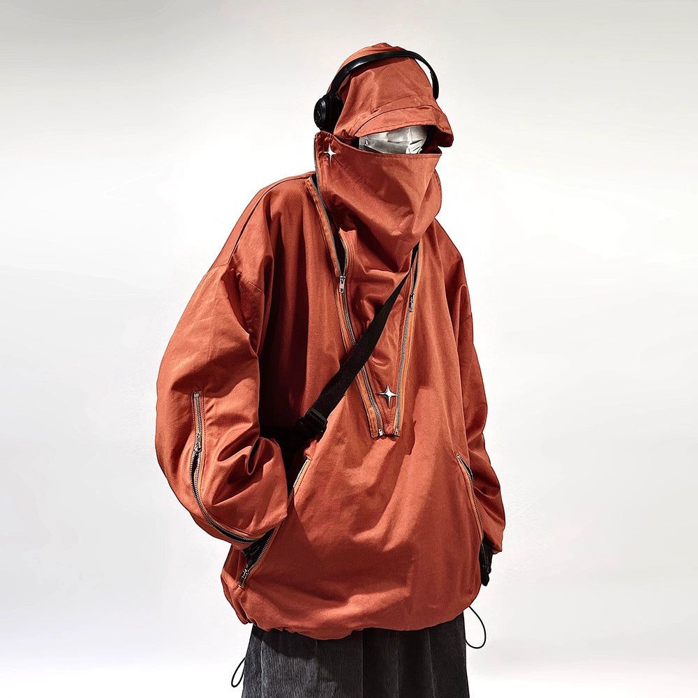 Oversize Zipper Hooded Jacket