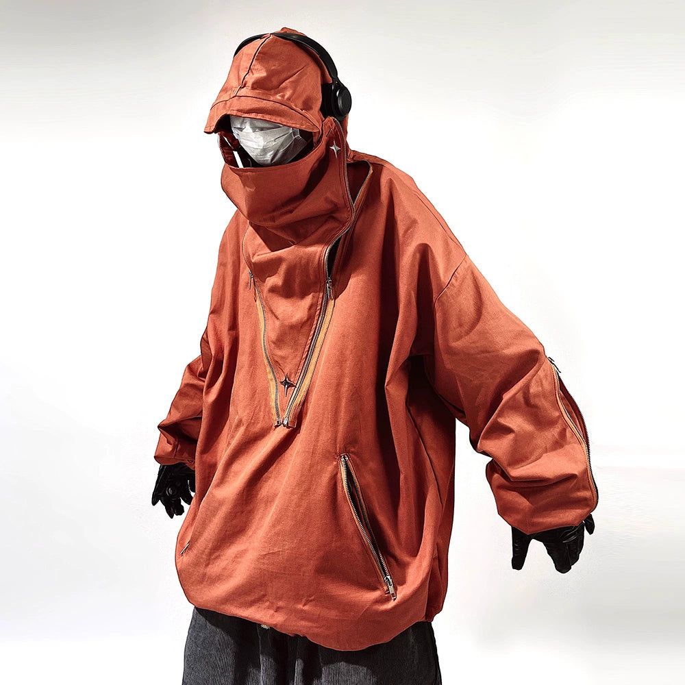 Oversize Zipper Hooded Jacket