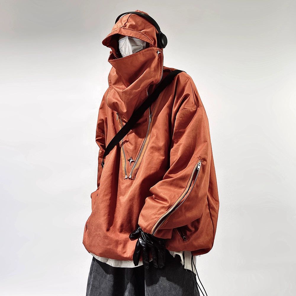 Oversize Zipper Hooded Jacket