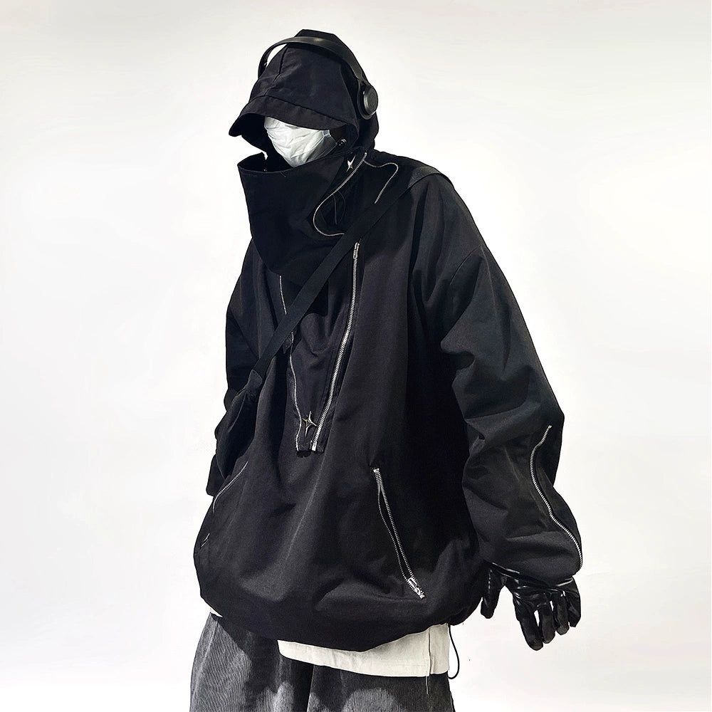 Oversize Zipper Hooded Jacket