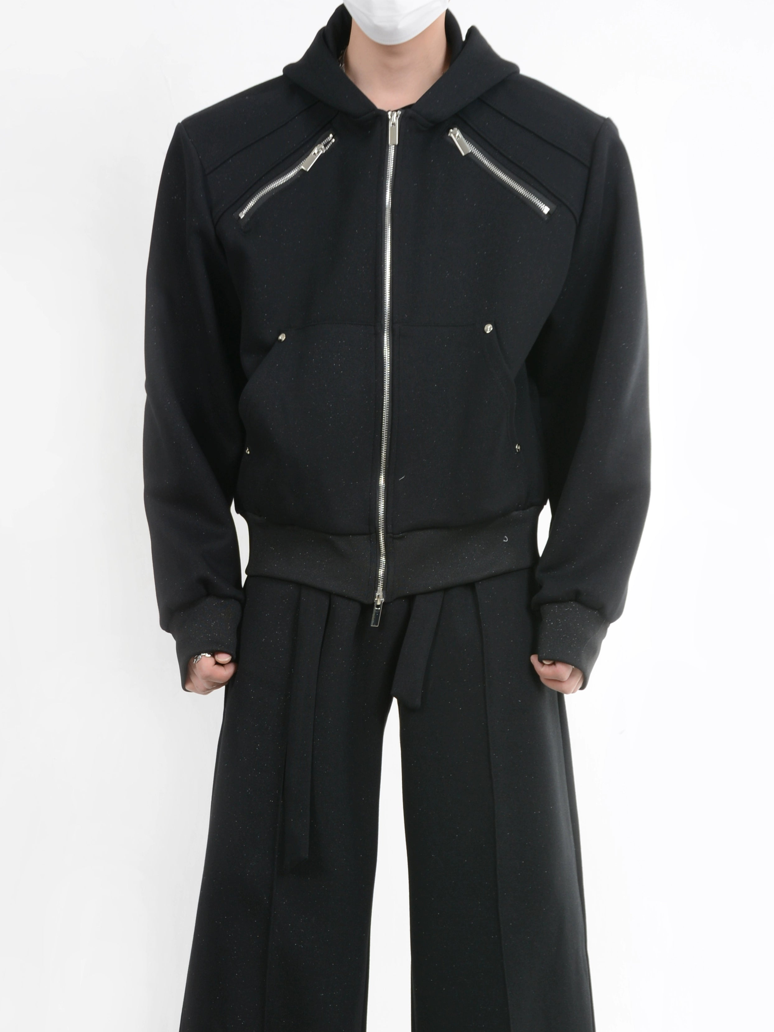 Oversize Zipper Hoodie & Wide-leg Sweatpants Setup