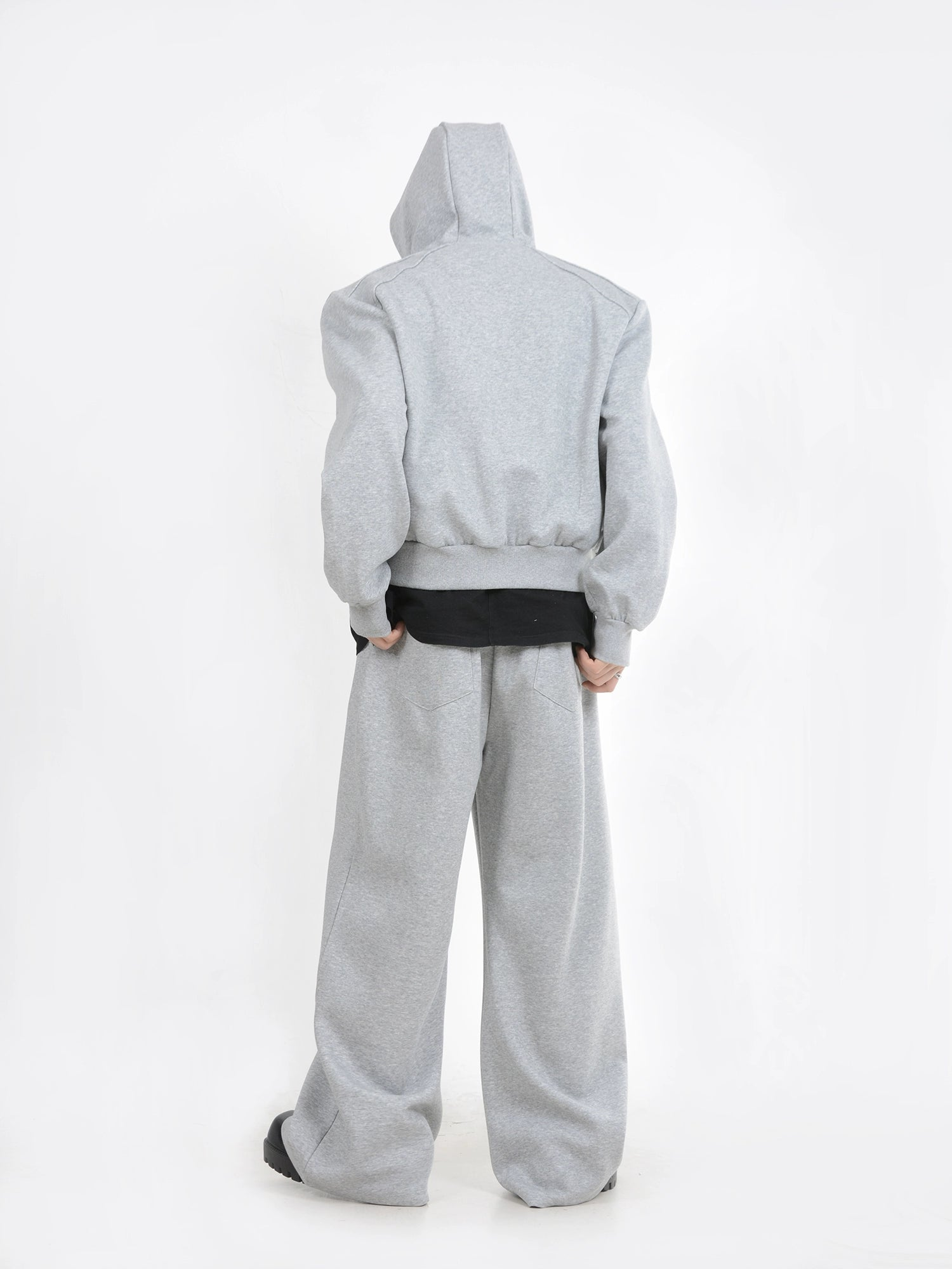 Oversize Zipper Hoodie & Wide-leg Sweatpants Setup