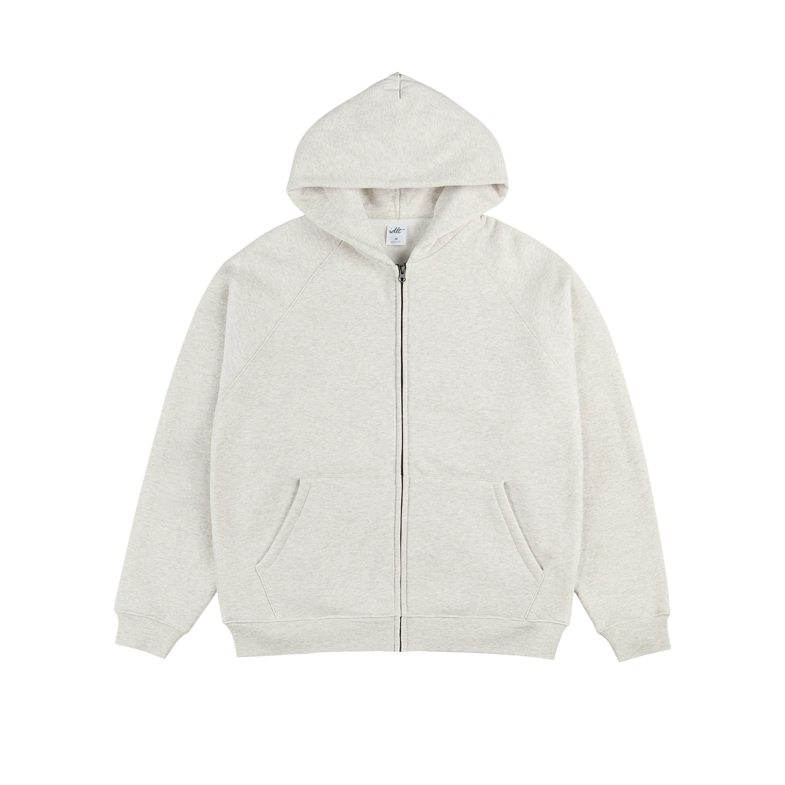 Plush Lining Raglan Sleeve Zipper Hoodie