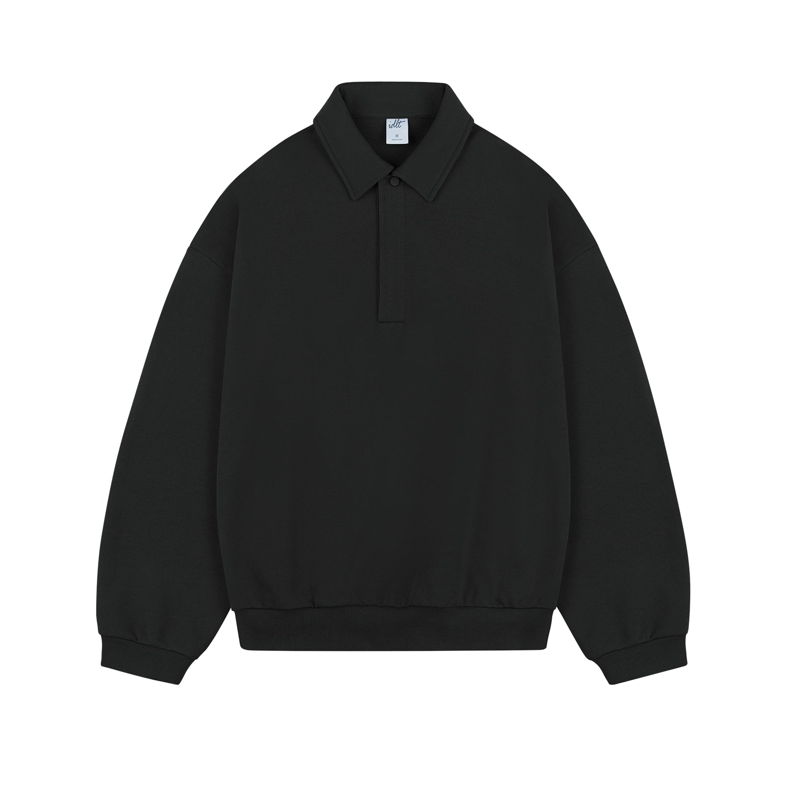Sudadera básica holgada con cuello polo