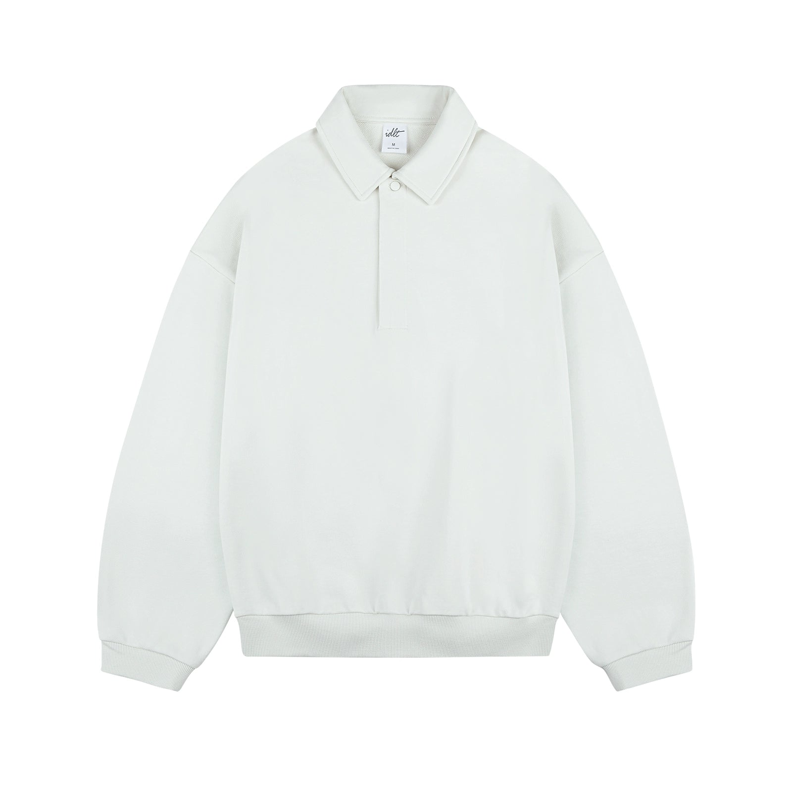 Sudadera básica holgada con cuello polo