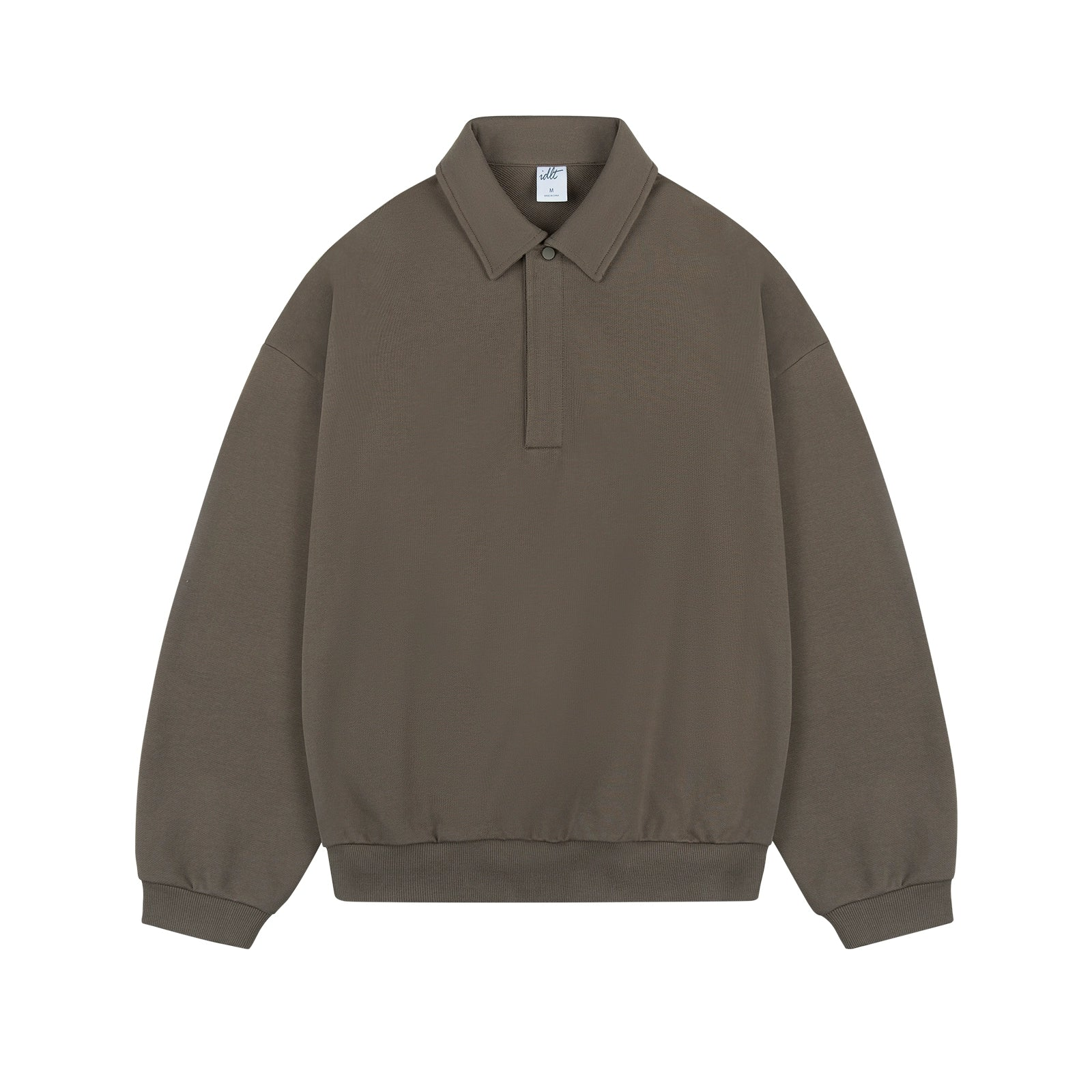 Sudadera básica holgada con cuello polo