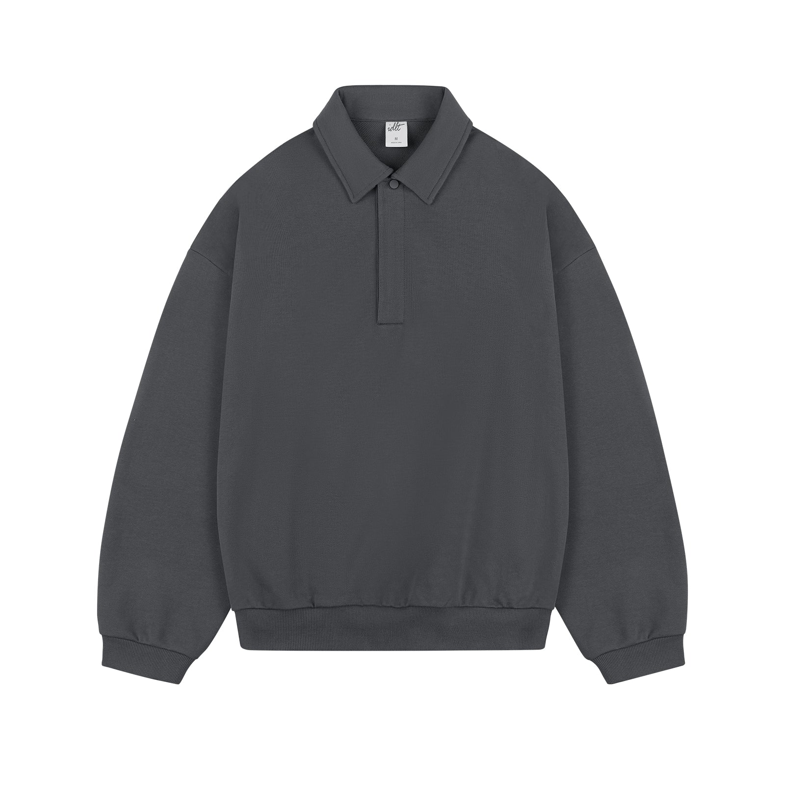Sudadera básica holgada con cuello polo