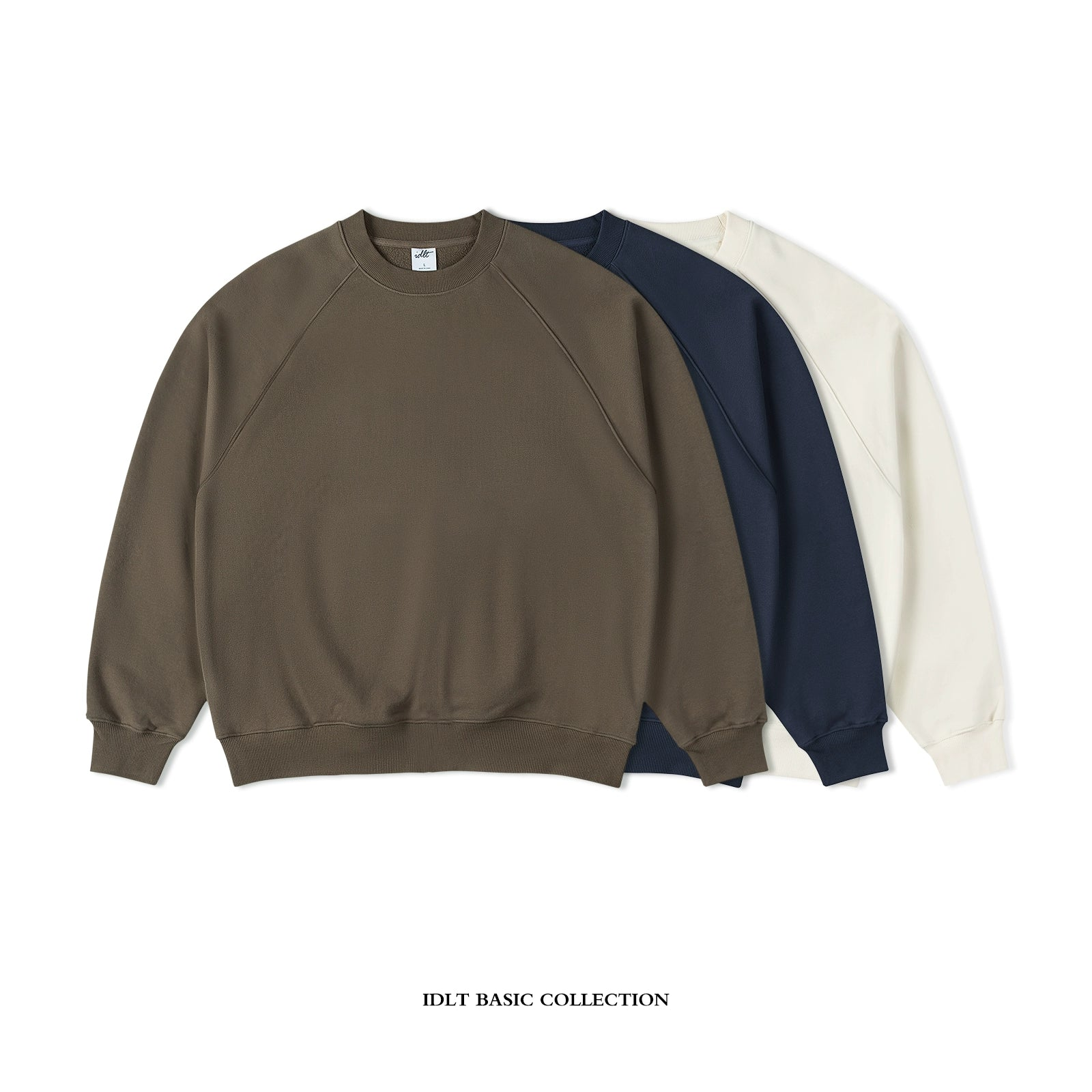 Sudadera con cuello redondo y mangas raglán
