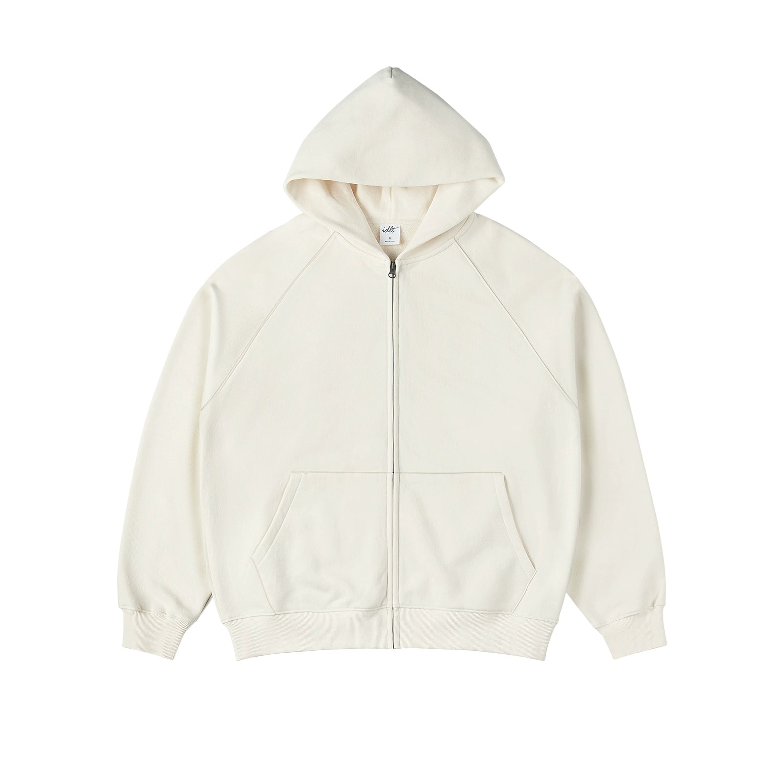 Raglan Sleeve Simple and Loose Zipper Hoodie