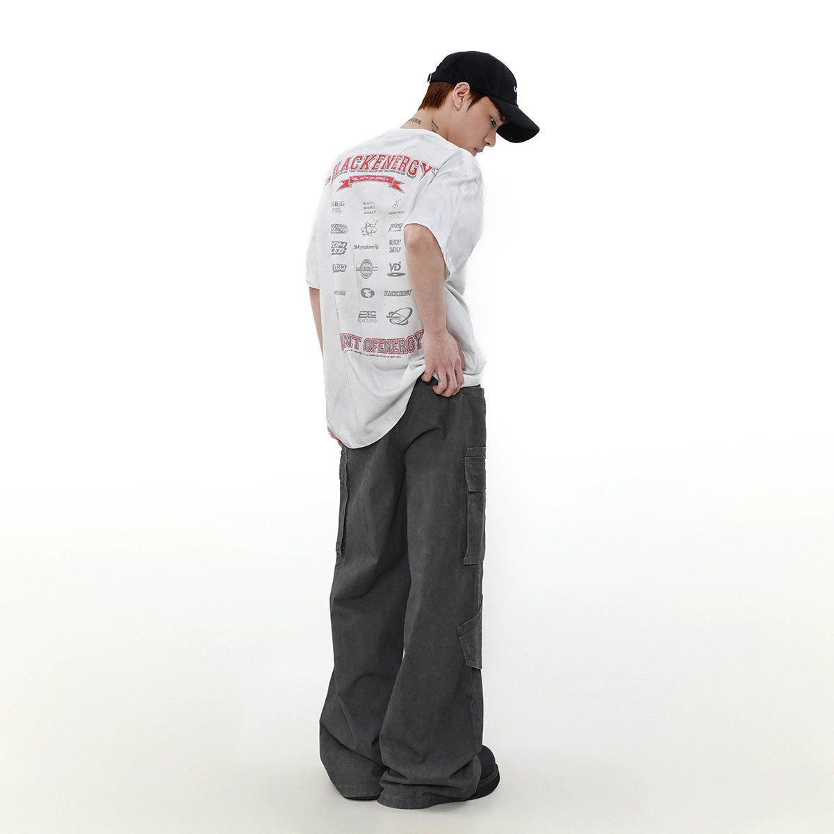 Retro Dirty Dyed Print Short Sleeve T-Shirt
