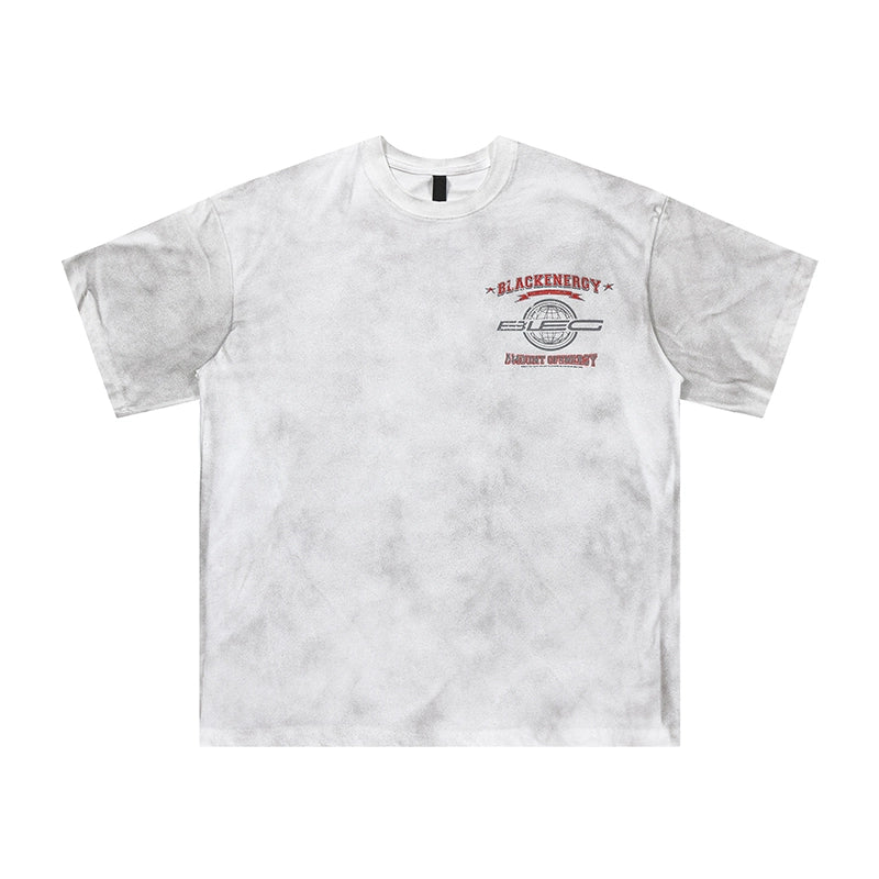 Retro Dirty Dyed Print Short Sleeve T-Shirt
