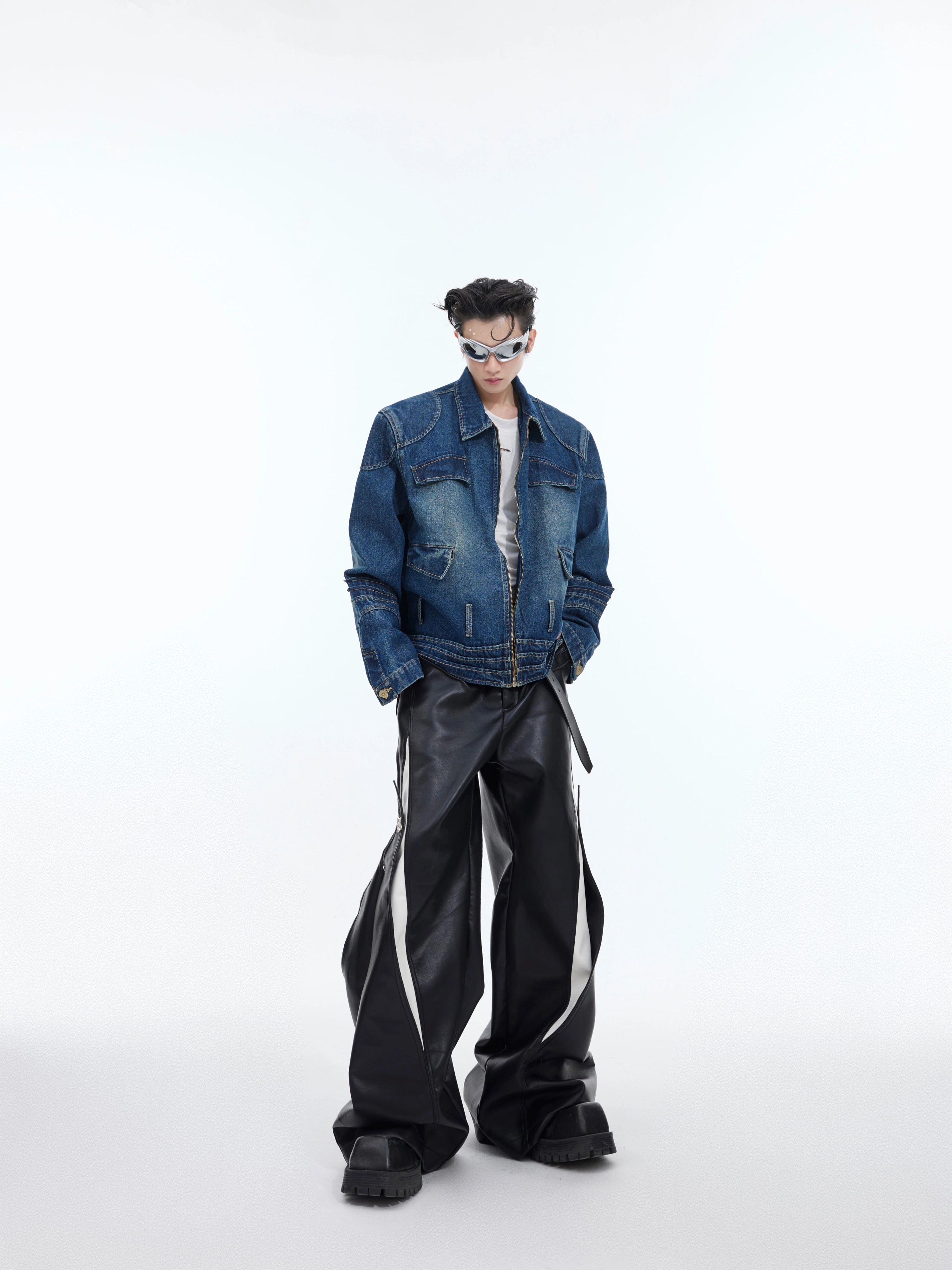 Retro Style Zipper Denim Jacket