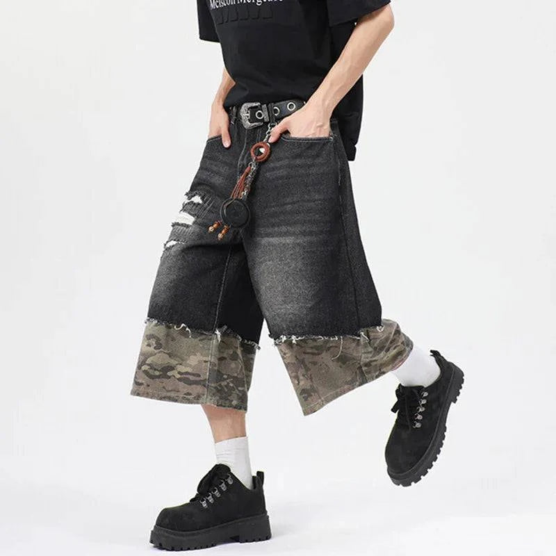 Jorts courts amples à imprimé camouflage tendance