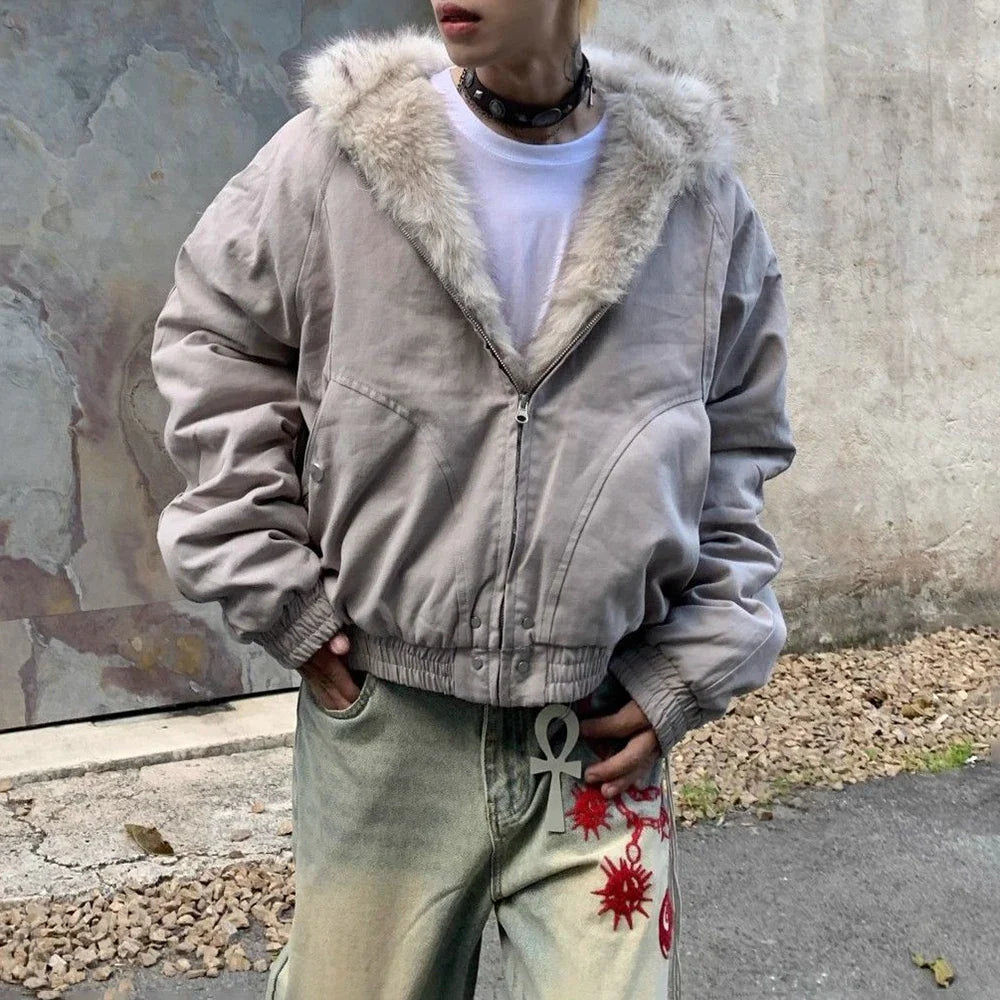 Streetwear Winter Cozy Heavy Plush Jacket