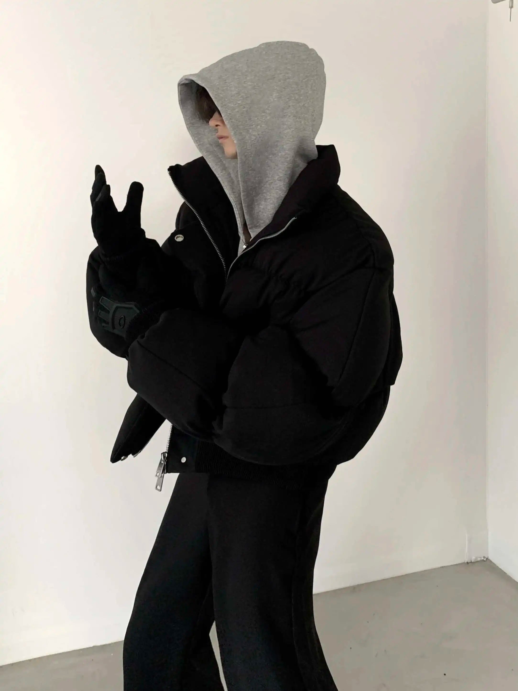Chaqueta bomber de invierno de algodón grueso retro para hombre