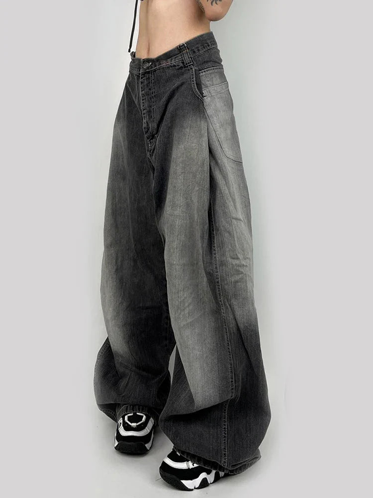 Women High Waist Wide Leg Denim Jeans