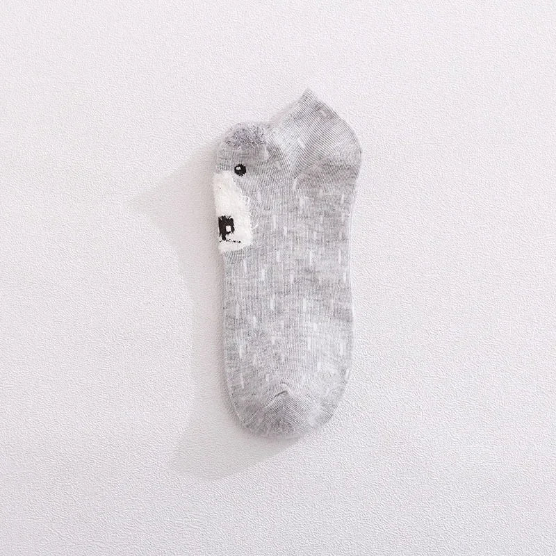 Cute Cartoon Animal Cotton Invisible School Socks