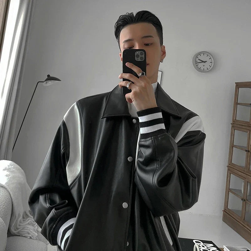 Retro Patchwork High Street Leather Varsity Jacket