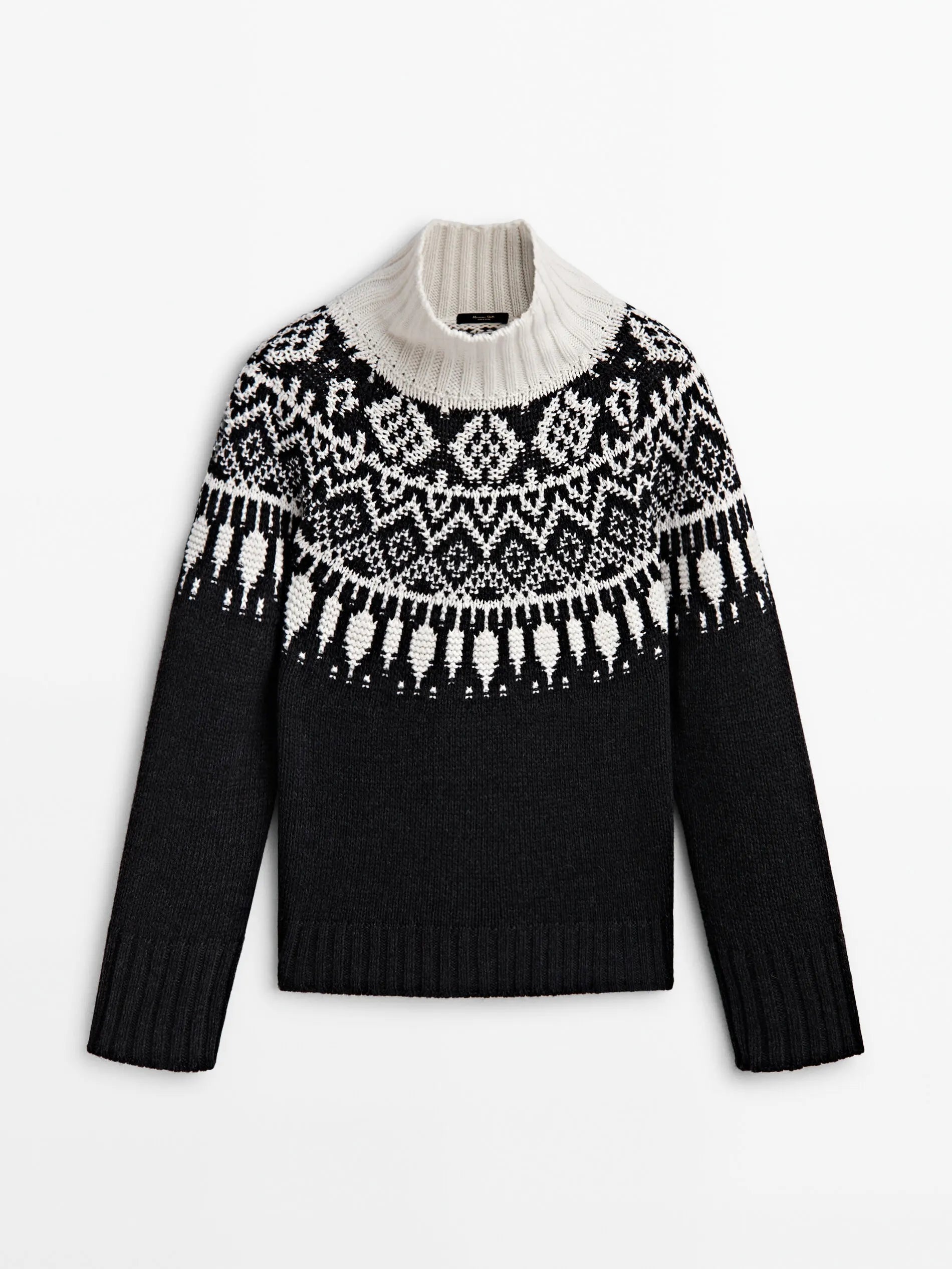 Classic Ethereal Spring Style Jacquard Turtleneck Sweater