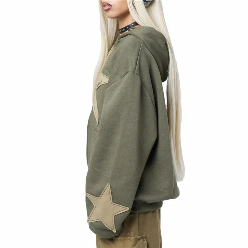 Star Print Gothic Aesthetic Long Sweatshirt