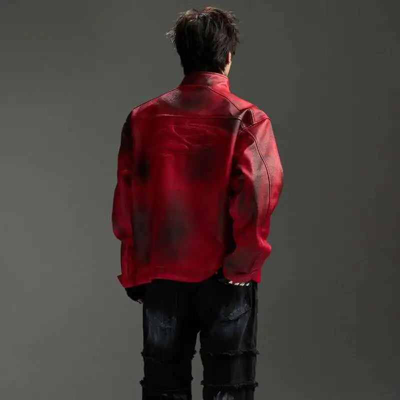 Men Retro Luxury Vintage Leather Jacket