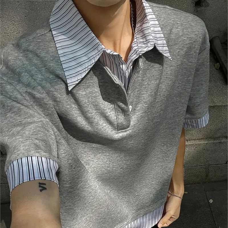 Polo rayé coupe slim streetwear pour homme