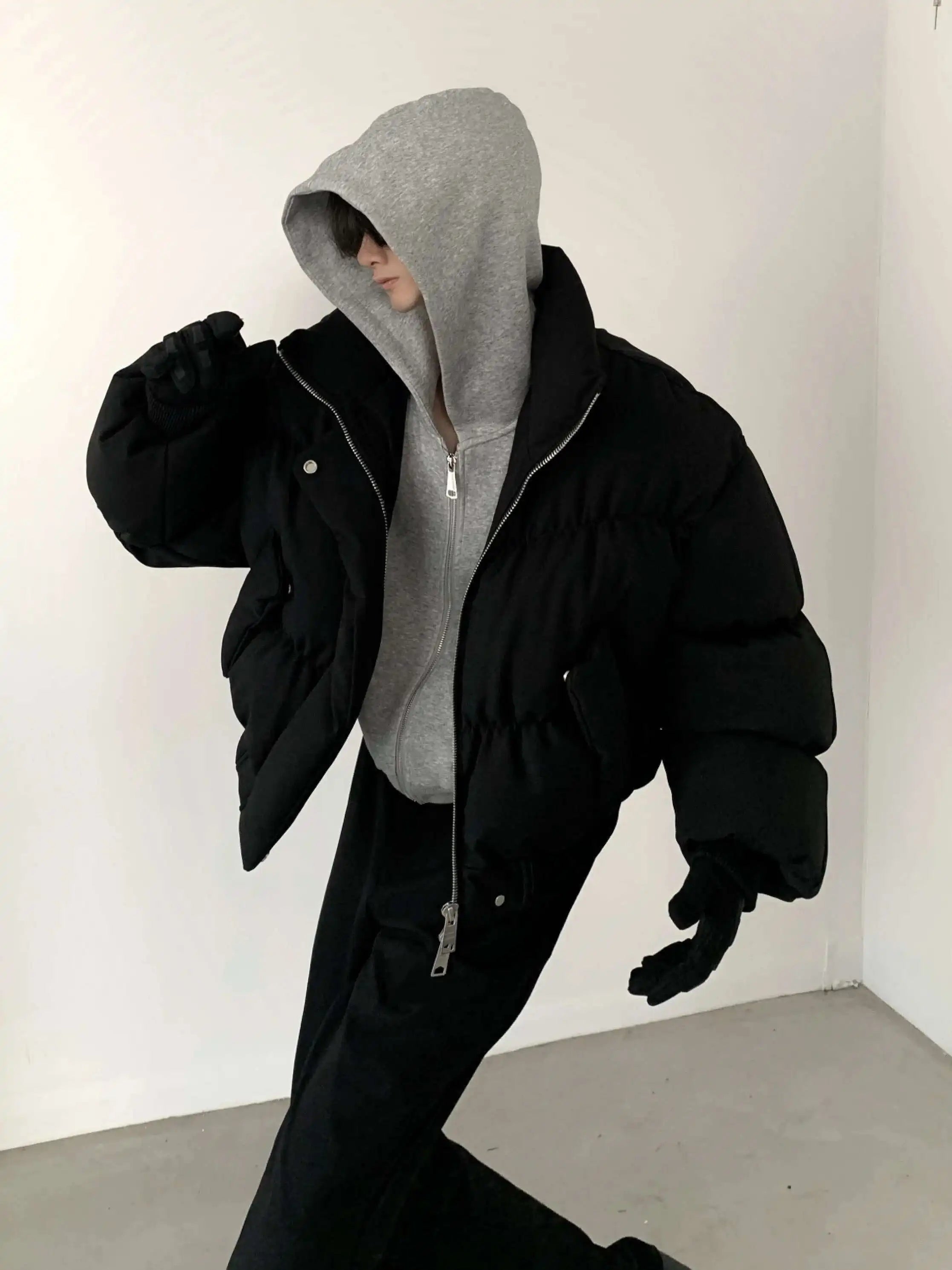 Chaqueta bomber de invierno de algodón grueso retro para hombre