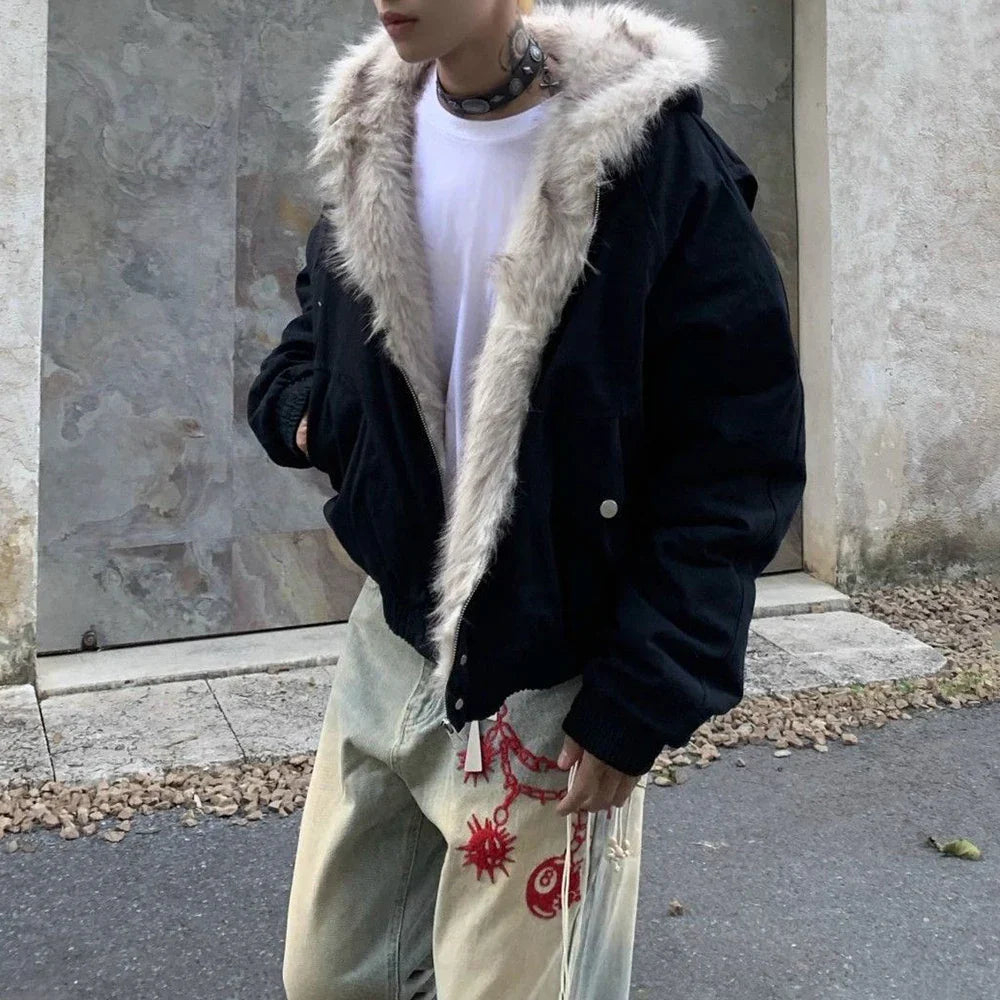 Streetwear Winter Cozy Heavy Plush Jacket