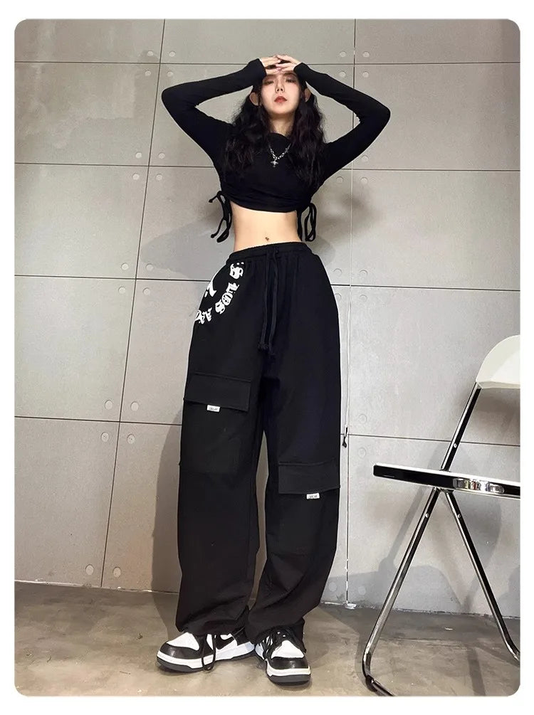 Black Ripped Loose Hip Hop Jeans