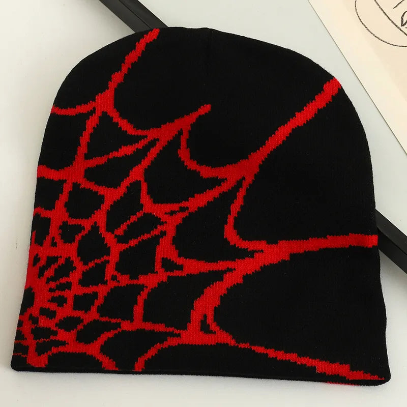Y2K Gothic Spider Web Beanie