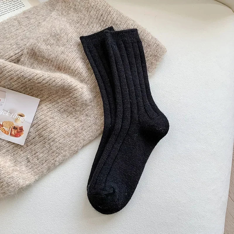 Cashmere Wool Solid Color Socks