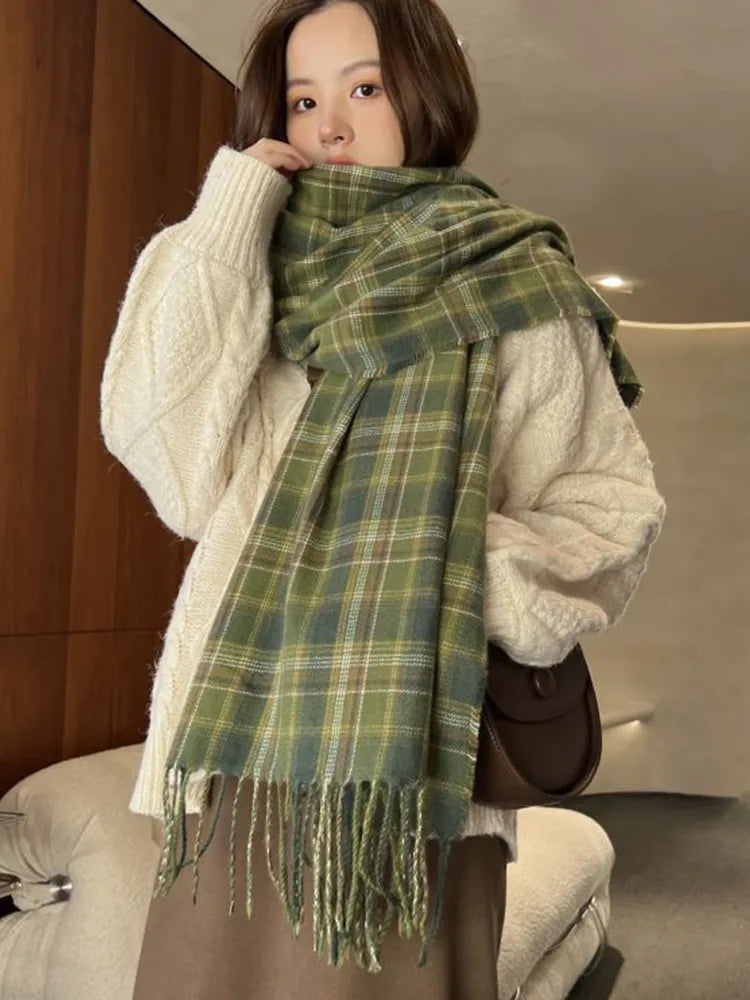 Vintage Plaid Cashmere Scarves