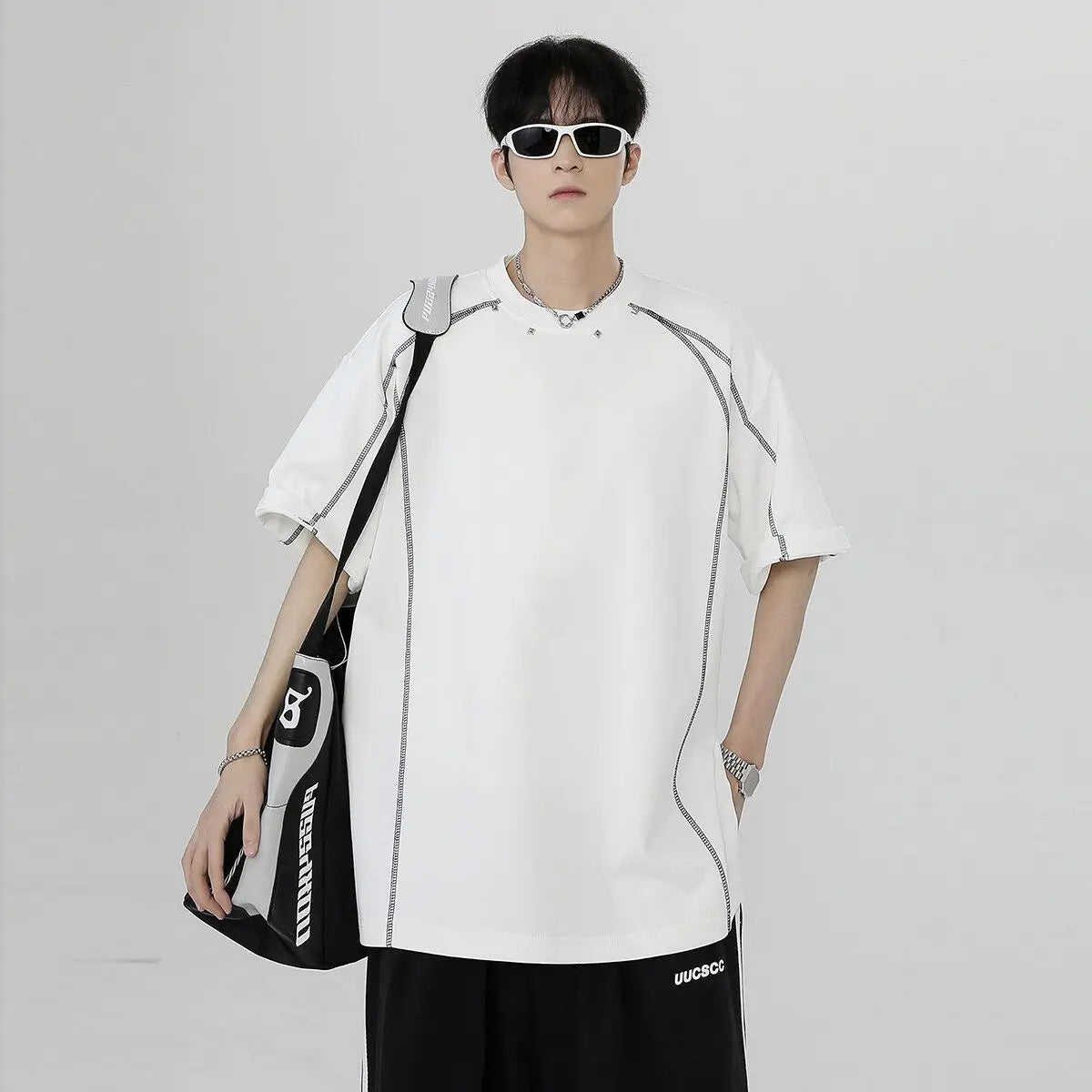 Streetwear Breathable American Black Short Sleeve T-Shirt