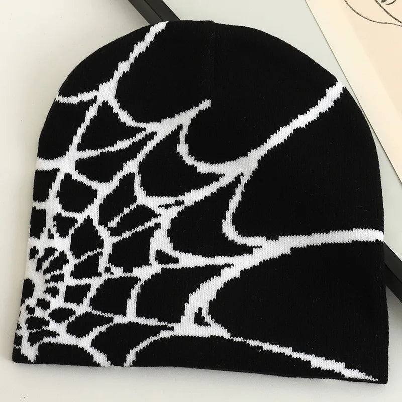 Y2K Gothic Spider Web Beanie