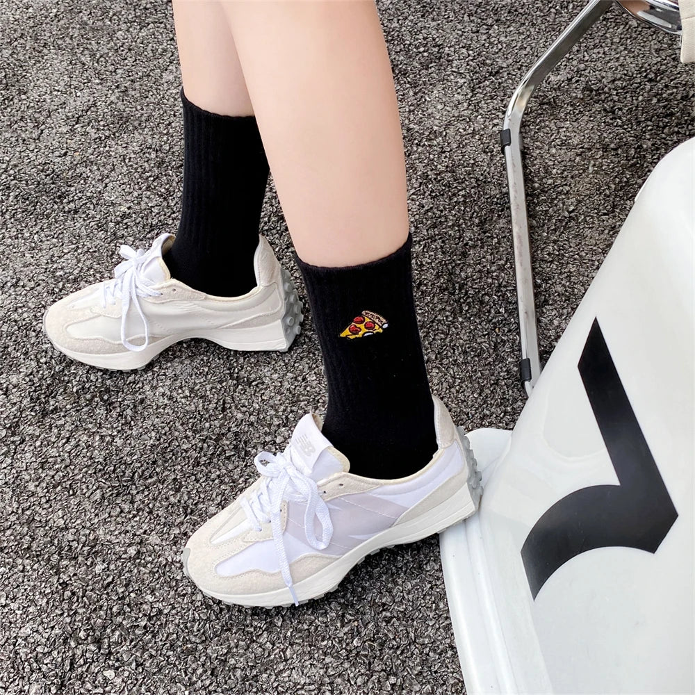 Cozy Embroidered Funny Winter School Socks