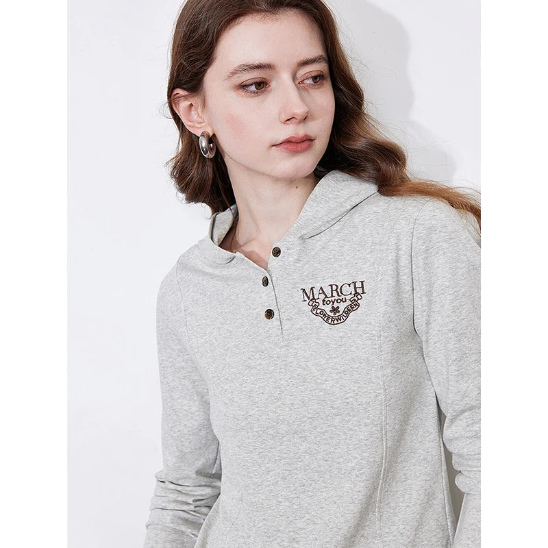 Colorful Slim Fit Hooded Sweatshirt