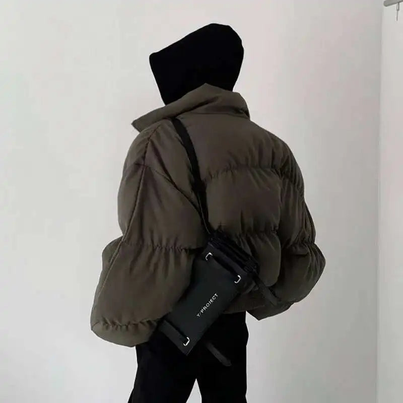 Chaqueta bomber de invierno de algodón grueso retro para hombre