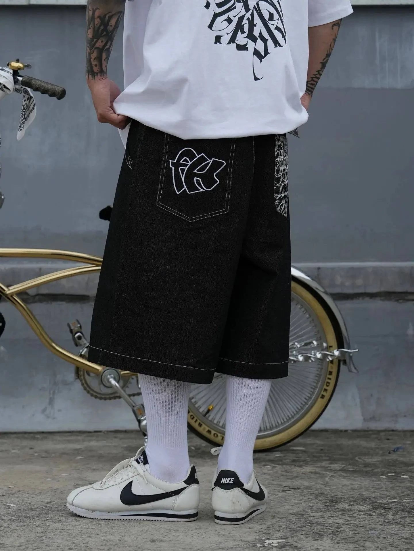 Bestickte Taschen Übergroße Jorts